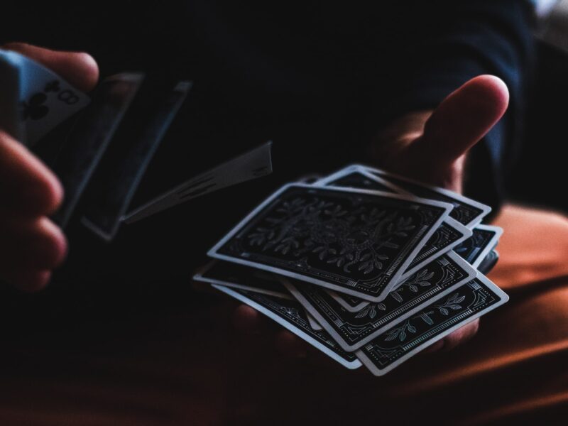 person playing with cards