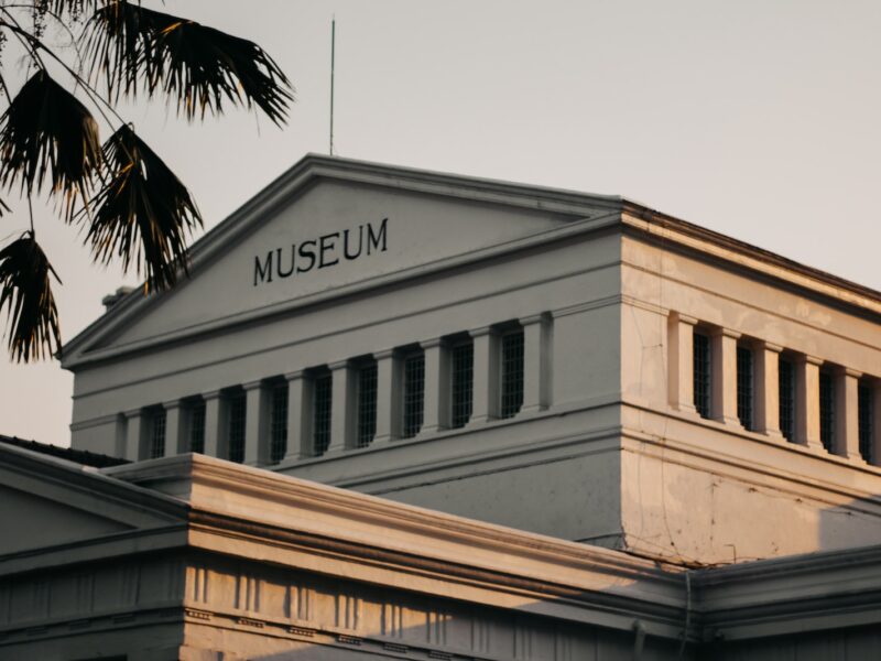 Low Angle Photo of White Museum during Golden Hour