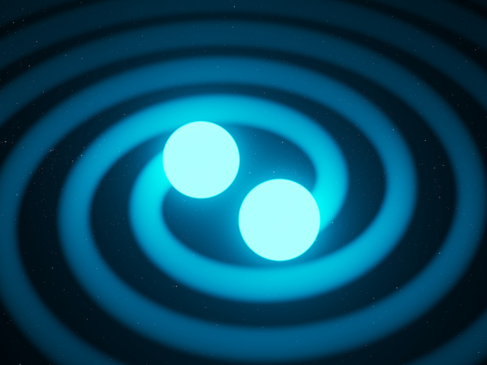 a black and blue swirl with two white circles