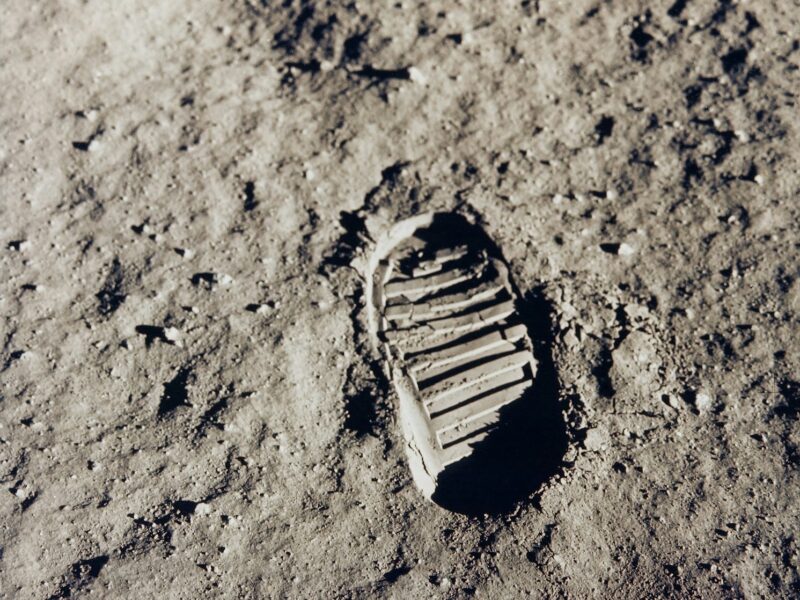 Footprint on lunar regolith